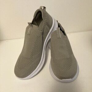 Crane Men's Knit Slip On Taupe Shoes Size 7